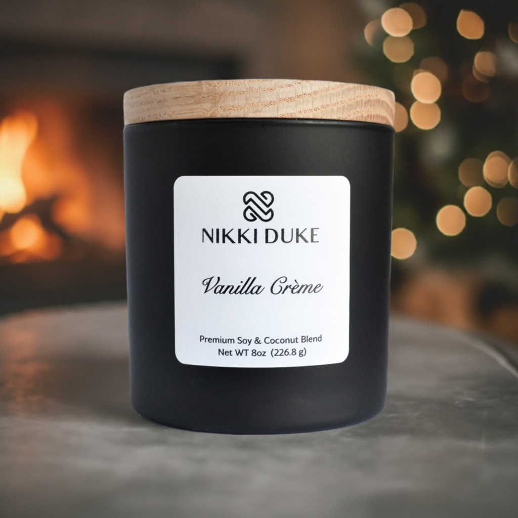 Nikki Duke Vanilla Creme 8 oz Premium Soy + Coconut Candle